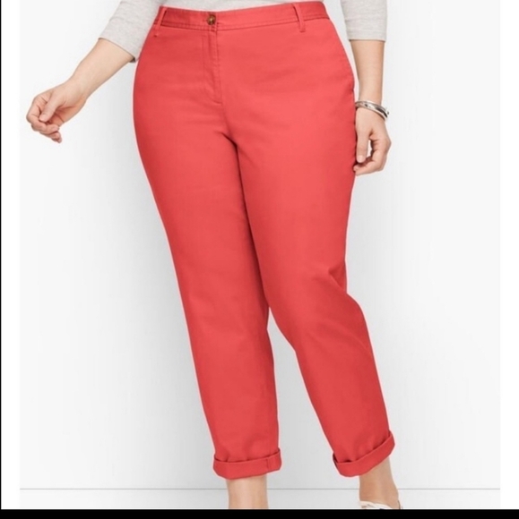 Talbots* Relaxed Chino* Pinkish Red* Sz 14 - Picture 2 of 2